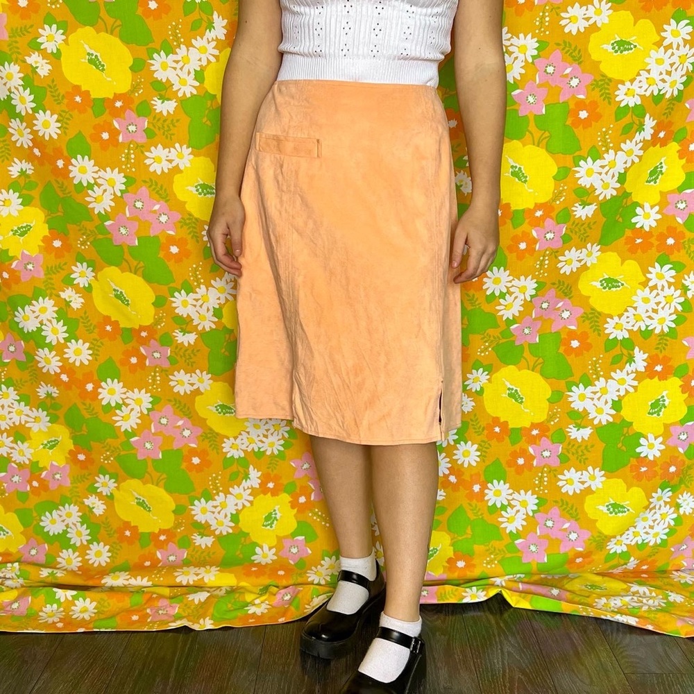 Vintage 70s GT ULTRASUEDE peach skirt size 4